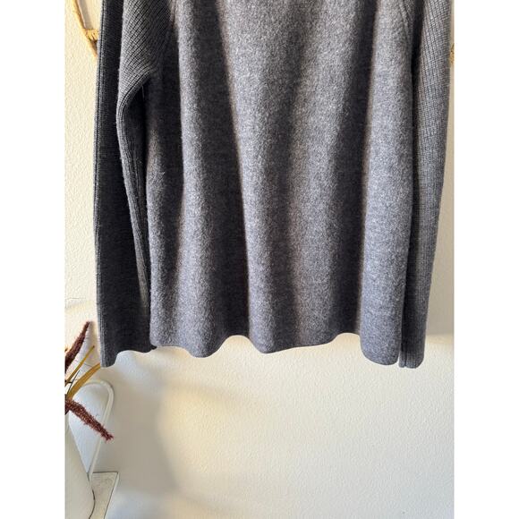 Harvé Benard 100% Wool Gray Double Breasted Peacoat Ribbed Sleeves Women’s Large - Picture 13 of 13